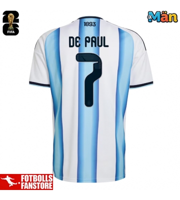 Argentina Rodrigo De Paul #7 Hemmatröja VM 2026 Kortärmad